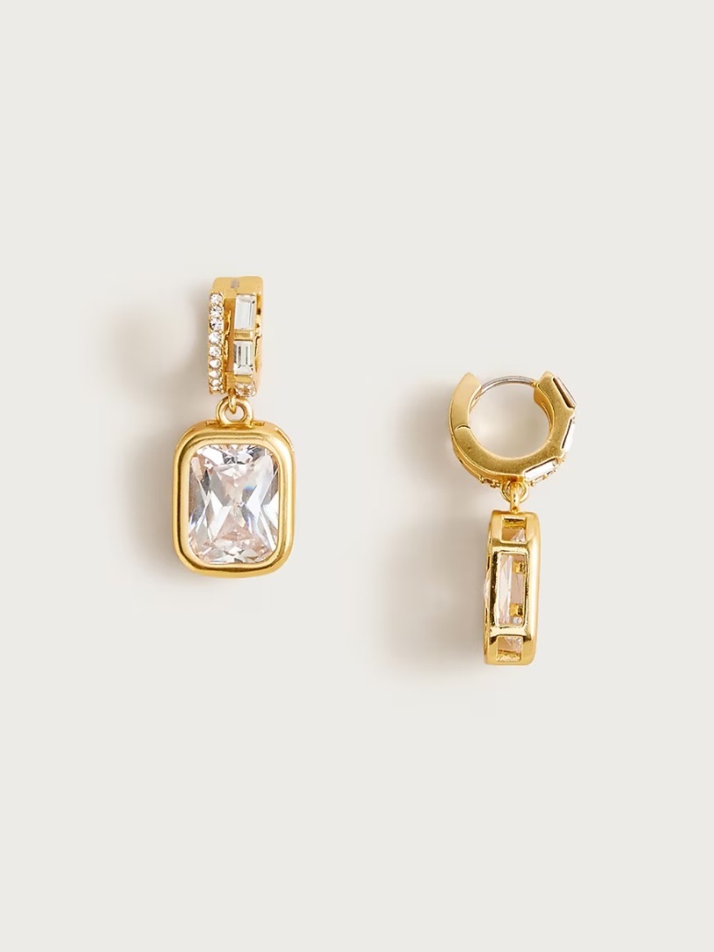 NWOT j crew Bezel-set crystal drop earrings
